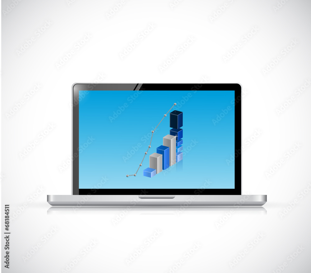 computer and business graph illustration design computer and business graph illustration design