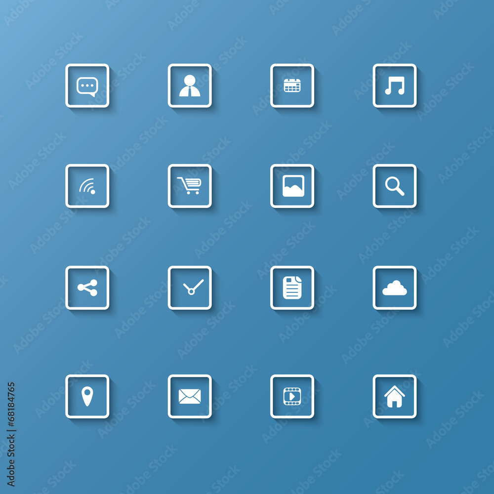 Set of web icons in clean modern design Set of web icons in clean modern design