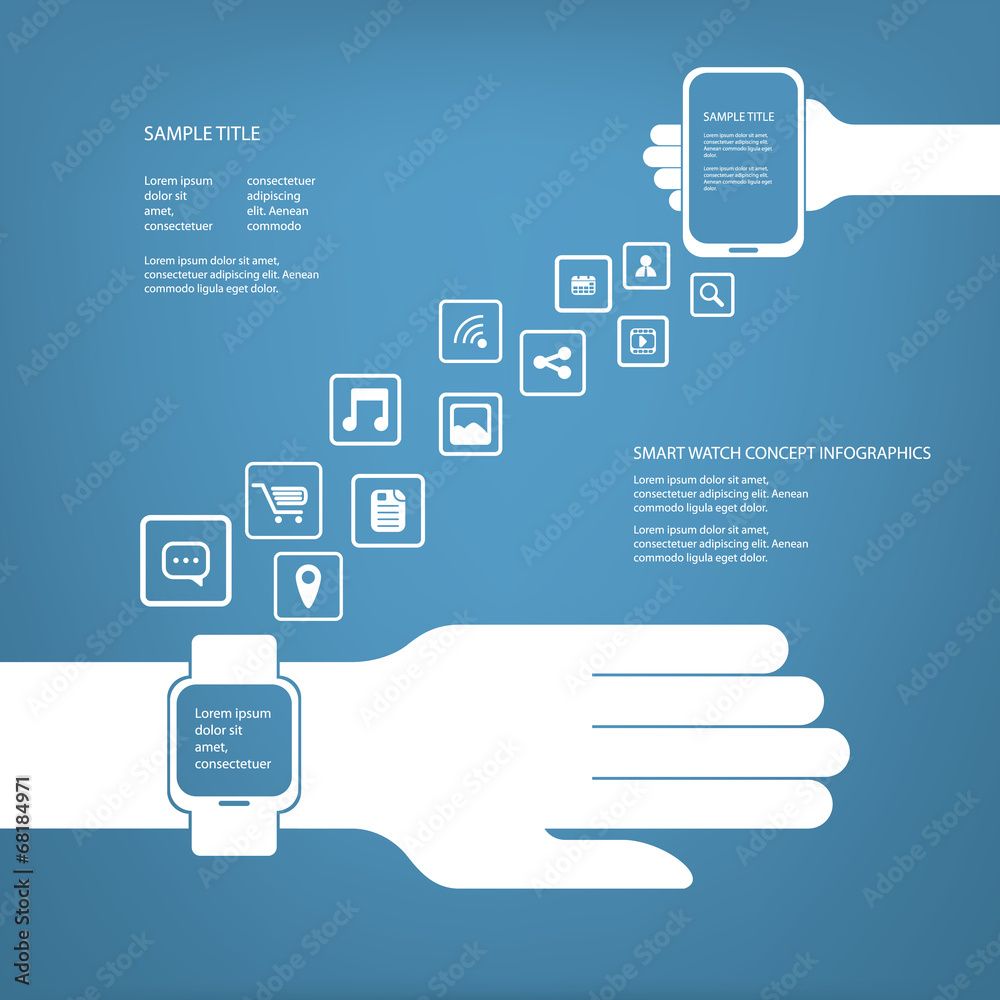 Smart watch concept infographics Stock Vector | Adobe Stock