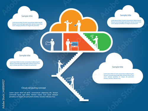 Cloud computing infographics illustration vector
