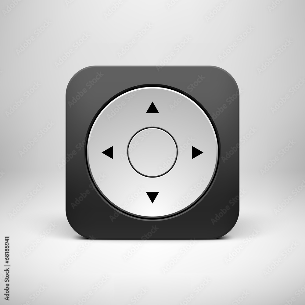 Black Abstract Joystick App Icon Button Template Black Abstract Joystick App Icon Button Template