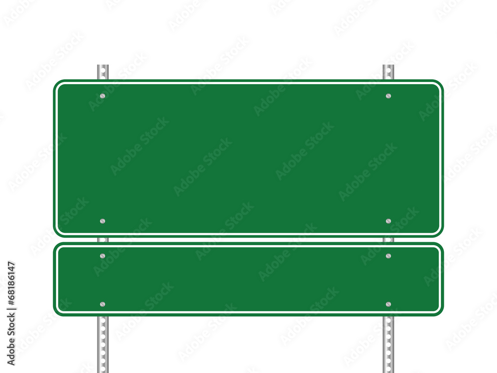 Blank green road sign Stock Vector | Adobe Stock