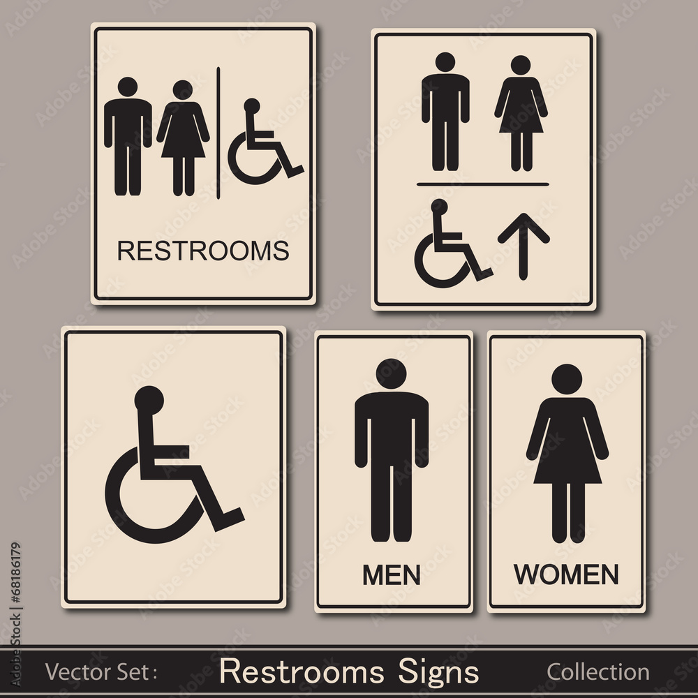 Restroom signs collection Restroom signs collection