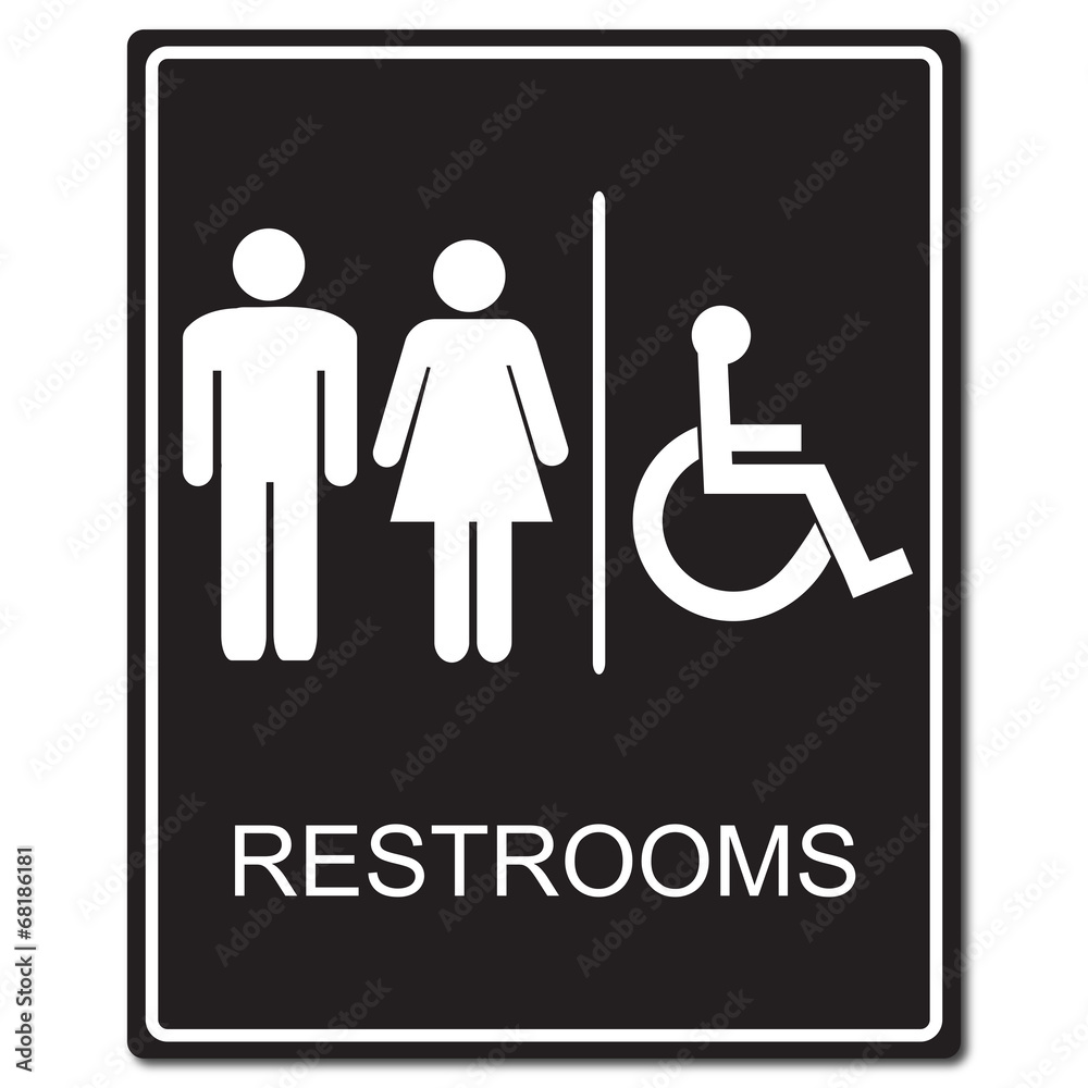Fototapeta premium Restrooms sign vector illustration