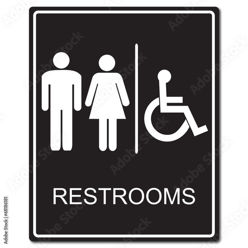 Restrooms sign vector illustration