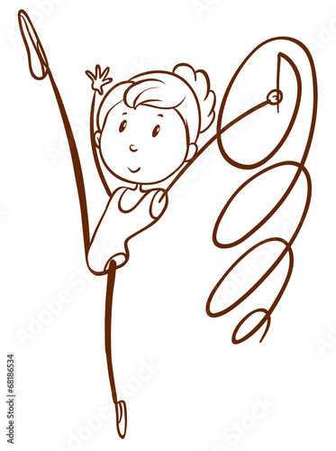 A doodle design of a gymnast