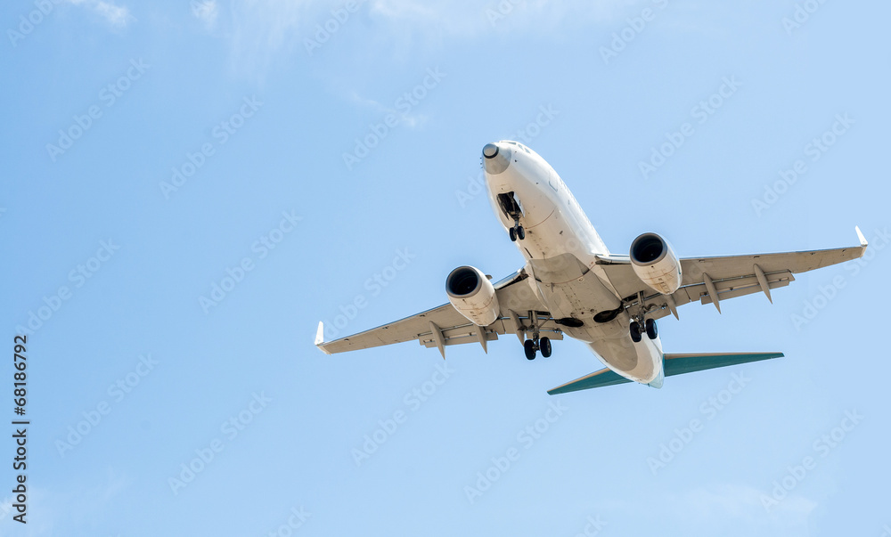 Aircraft on final approach. Southern Airport of Tenerife Aircraft on final approach. Southern Airport of Tenerife