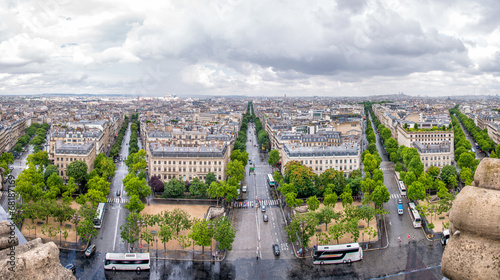 Paris. Aerial view of Northeastern city side from Arc de Triomph photo