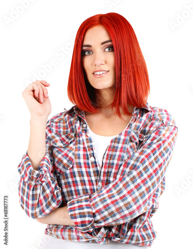 Beautiful young woman isola...