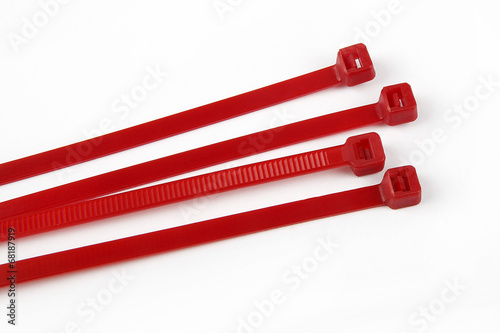 Cable ties in red photo