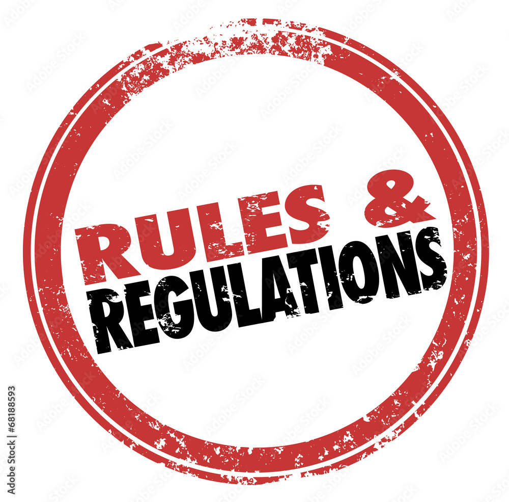 Rules and Regulations Red Ink Stamp Follow Laws Guidelines Rules and Regulations Red Ink Stamp Follow Laws Guidelines