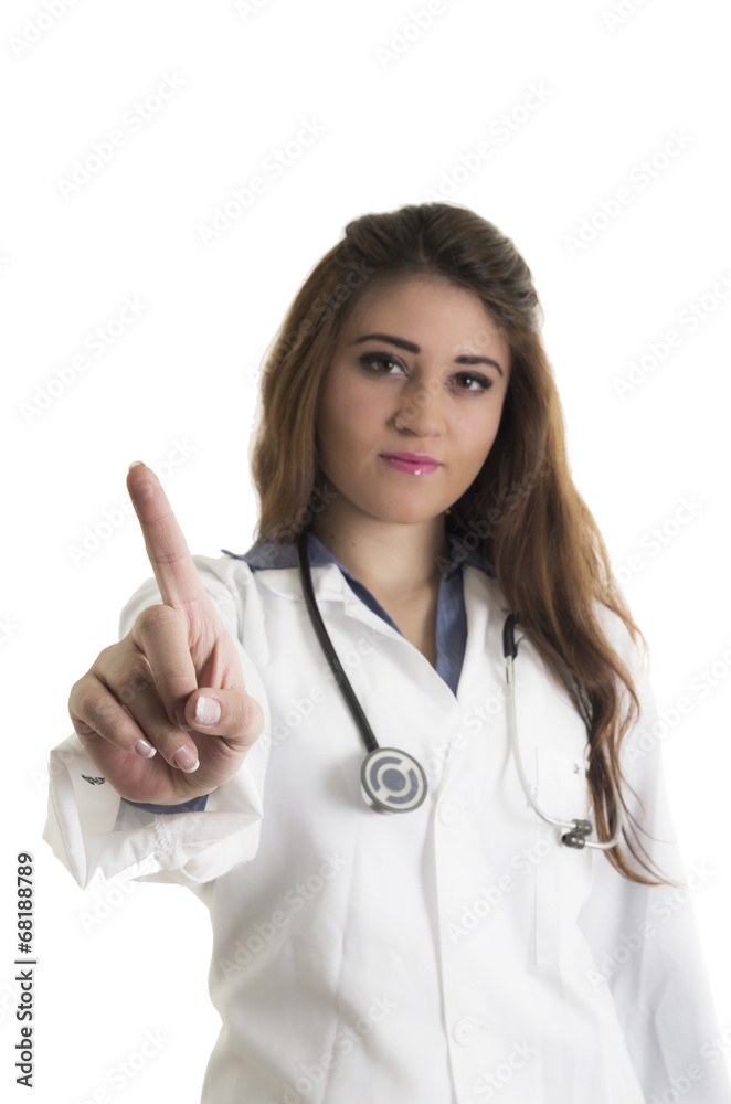 Young beautiful friendly female doctor with a stethoscope Young beautiful friendly female doctor with a stethoscope