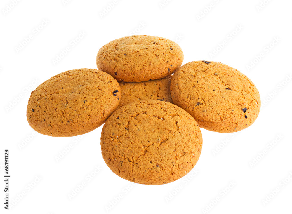 Oatmeal cookies isolated on white background Oatmeal cookies isolated on white background