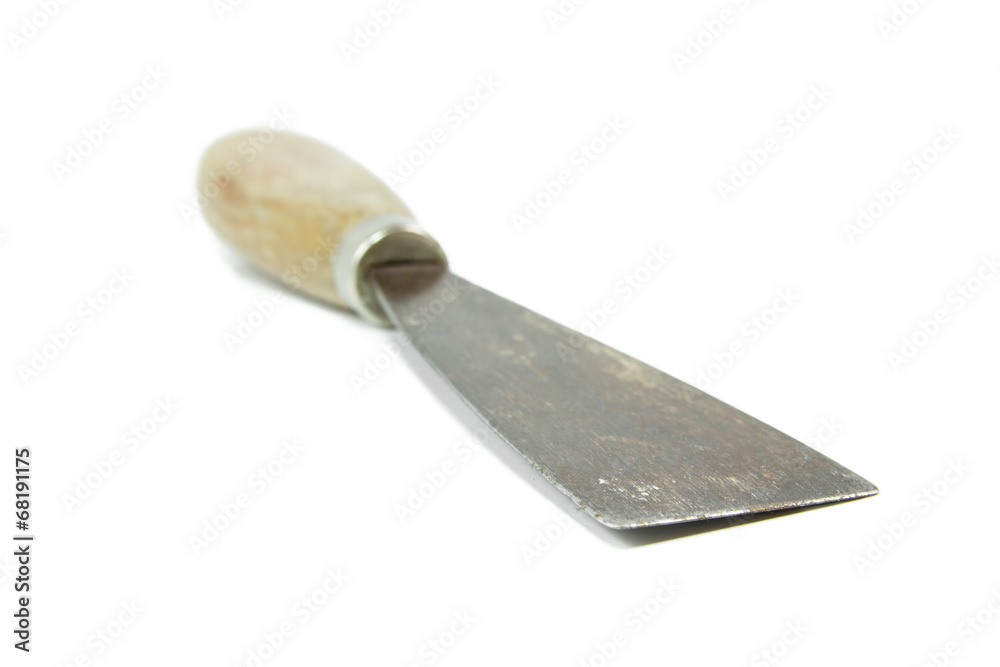 Trowel isolated on white background, shallow depth of field Trowel isolated on white background, shallow depth of field