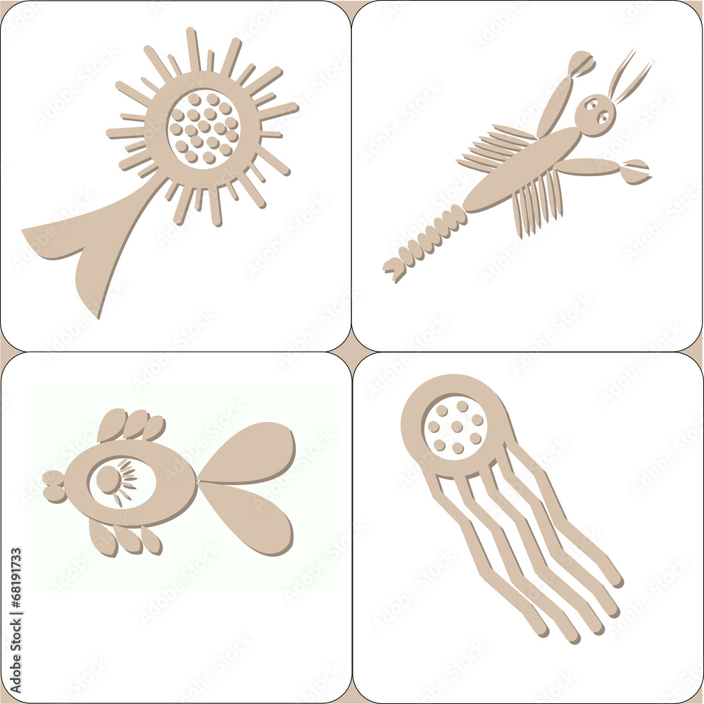 set of labels on the subject of the inhabitants of the sea set of labels on the subject of the inhabitants of the sea