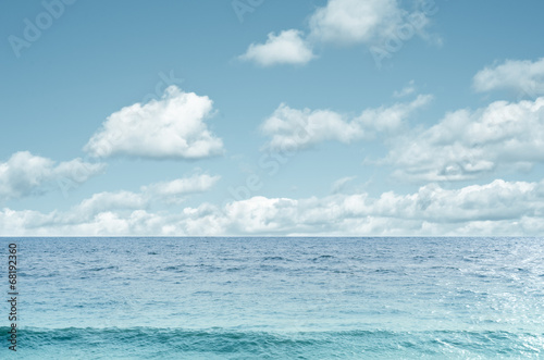 Sea and White Cloud Sky Background