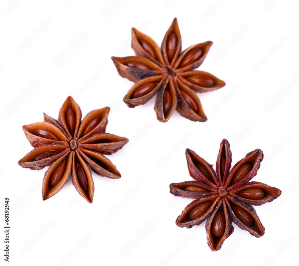 Beautiful anise, isolated on white Beautiful anise, isolated on white