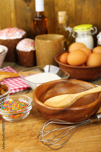 Easter cake preparing in kitchen