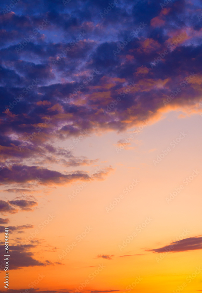 Sky background on sunset