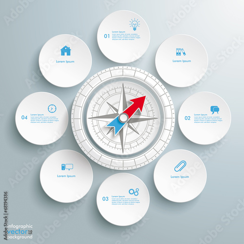 Compass White Ring 6 Circles