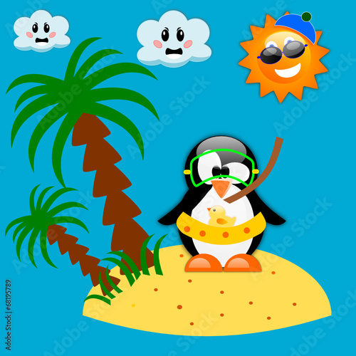 Pinguino al mare