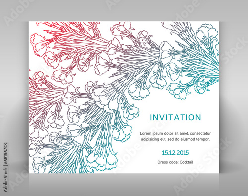 Card with floral decoration.