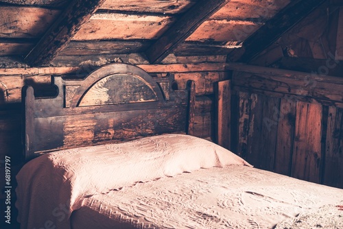 Old Wooden Cabin Bedroom