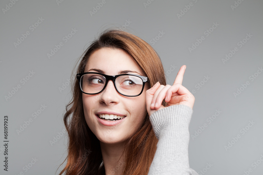 Beautiful business woman with idea Beautiful business woman with idea