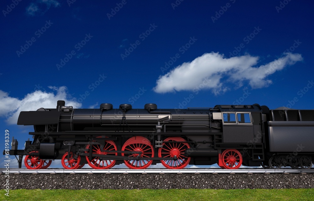 Fototapeta premium Locomotive Travel Illustration