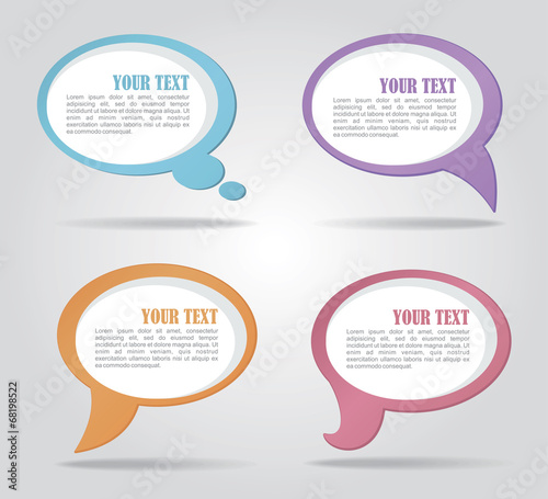 Set of colorful speech bubbles