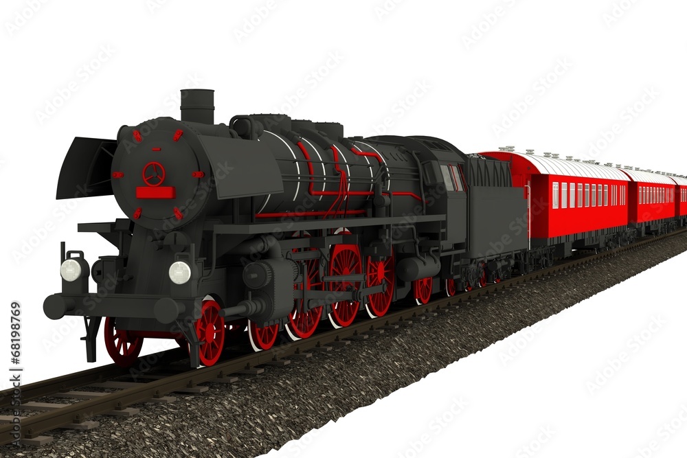 Naklejka premium Vintage Train Isolated