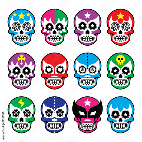 Lucha Libre - sugar skull masks icons