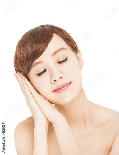 young woman with fresh clean skin