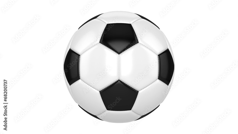 Soccer ball spins around its axis. Seamless looped animation Soccer ball spins around its axis. Seamless looped animation