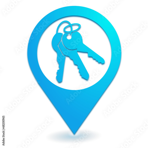 clef sur symbole localisation bleu