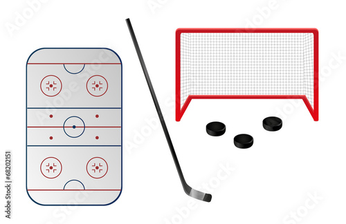 Set of ice hockey elements
