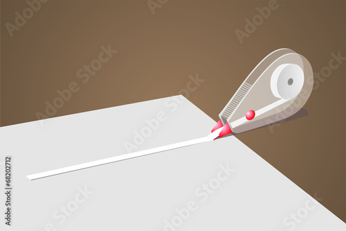 Corrector sobre papel. Ilustración vectorial