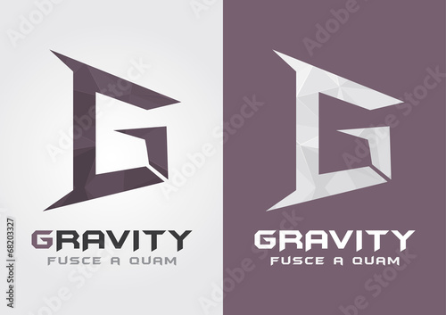 G Gravity. Icon from alphabet G. Creative Movement.