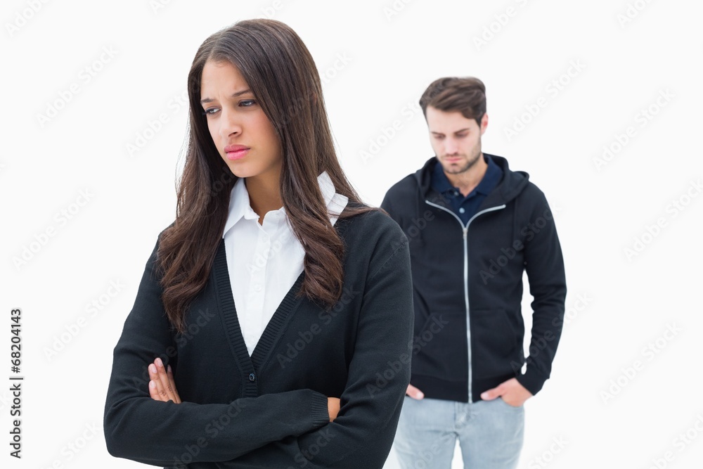 Unhappy couple not speaking to each other Unhappy couple not speaking to each other