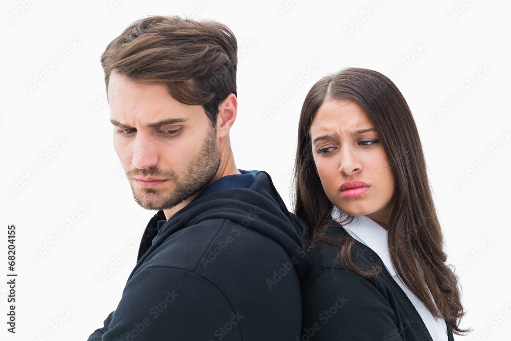 Unhappy couple not speaking to each other Unhappy couple not speaking to each other