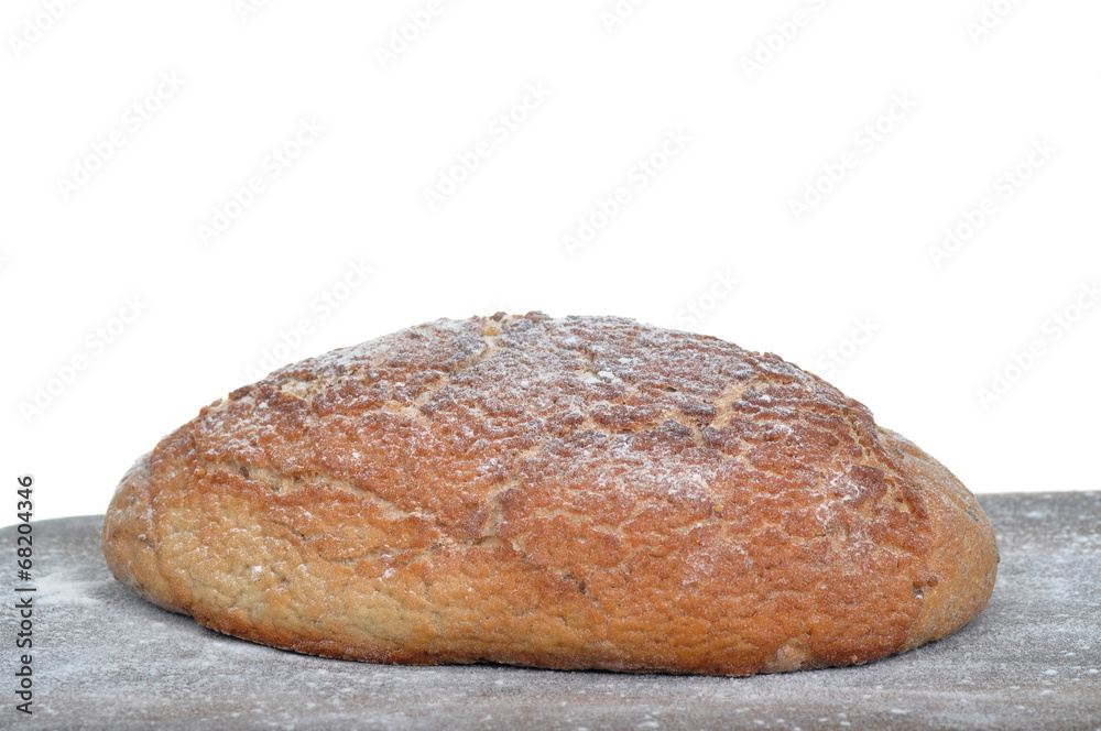 Close-up of traditional homemade bread isolated Close-up of traditional homemade bread isolated