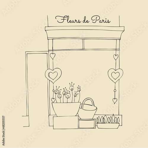illustrated cute flower shop