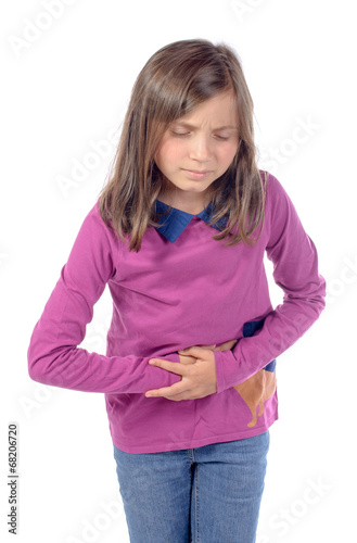 Bild auf Leinwand little girl has a stomach ache