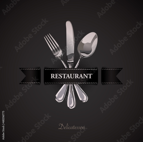 Menu Restaurant Catering Gastroservice Logo Black tie