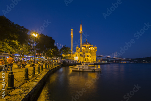  Ortakoy Mosque at night in Istanbul, Turkey