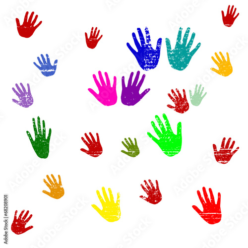 Hands in multi colour