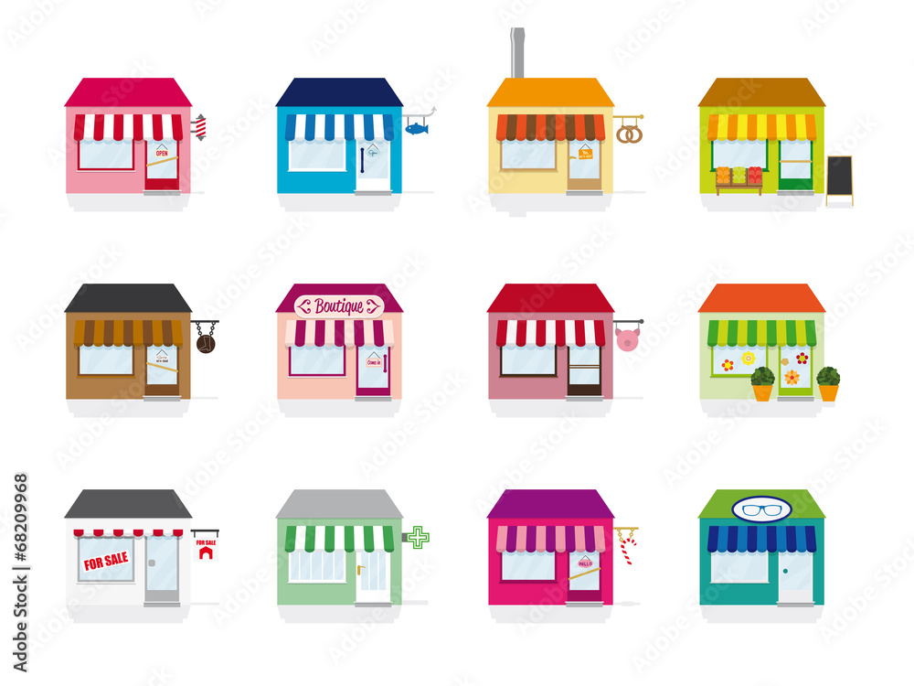 Little Shop Icons Vector Illustration