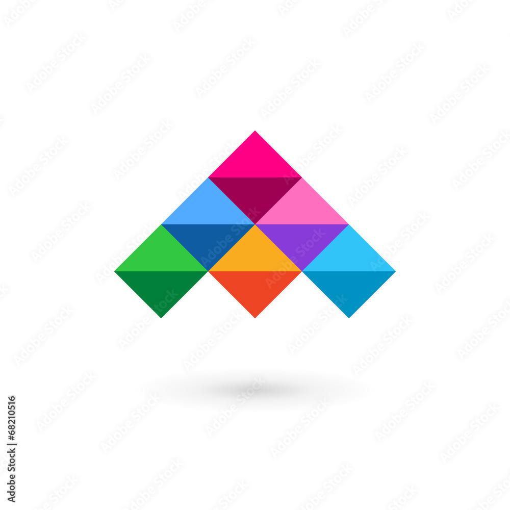 Letter A mosaic logo design template elements.