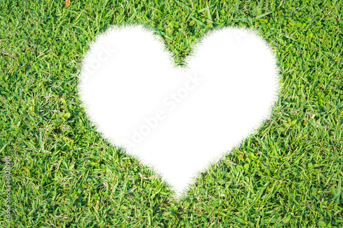 Green grass ecological heart icon