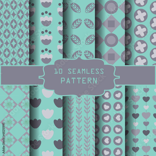 Bule and gray seamless patt...